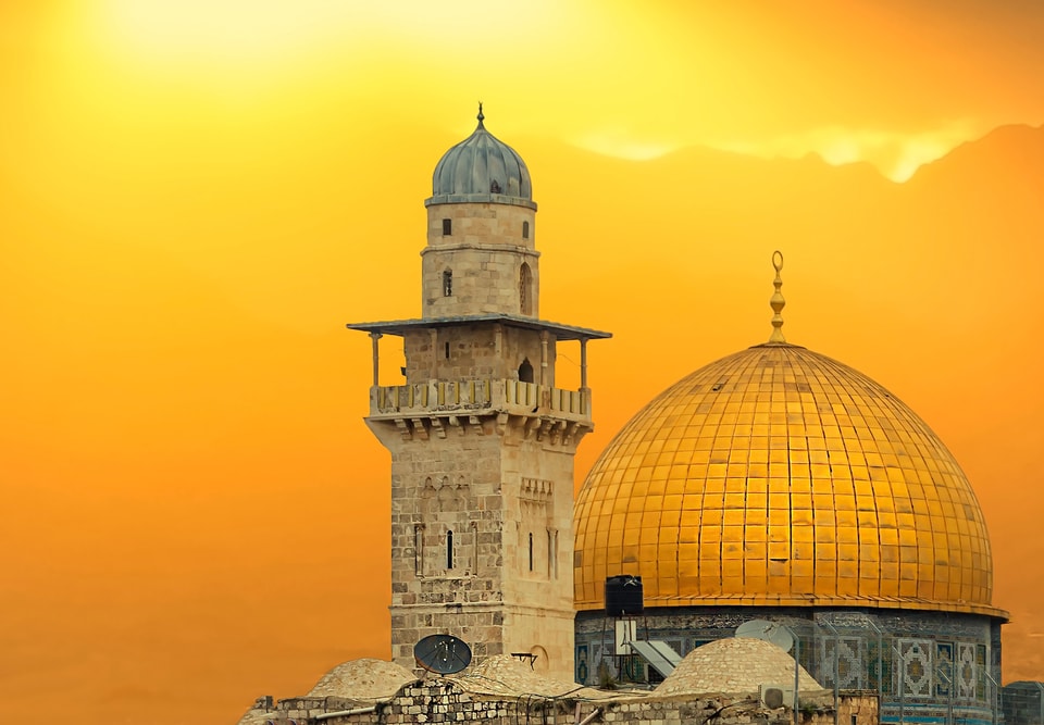 Imagine Ierusalim la apus